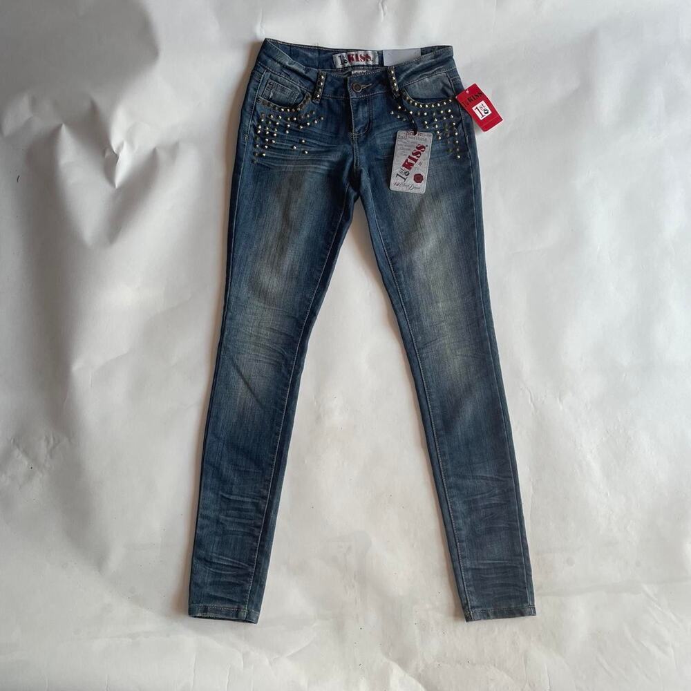 NWT 1st Kiss Low Rise Studded Skinny Jeans size 3